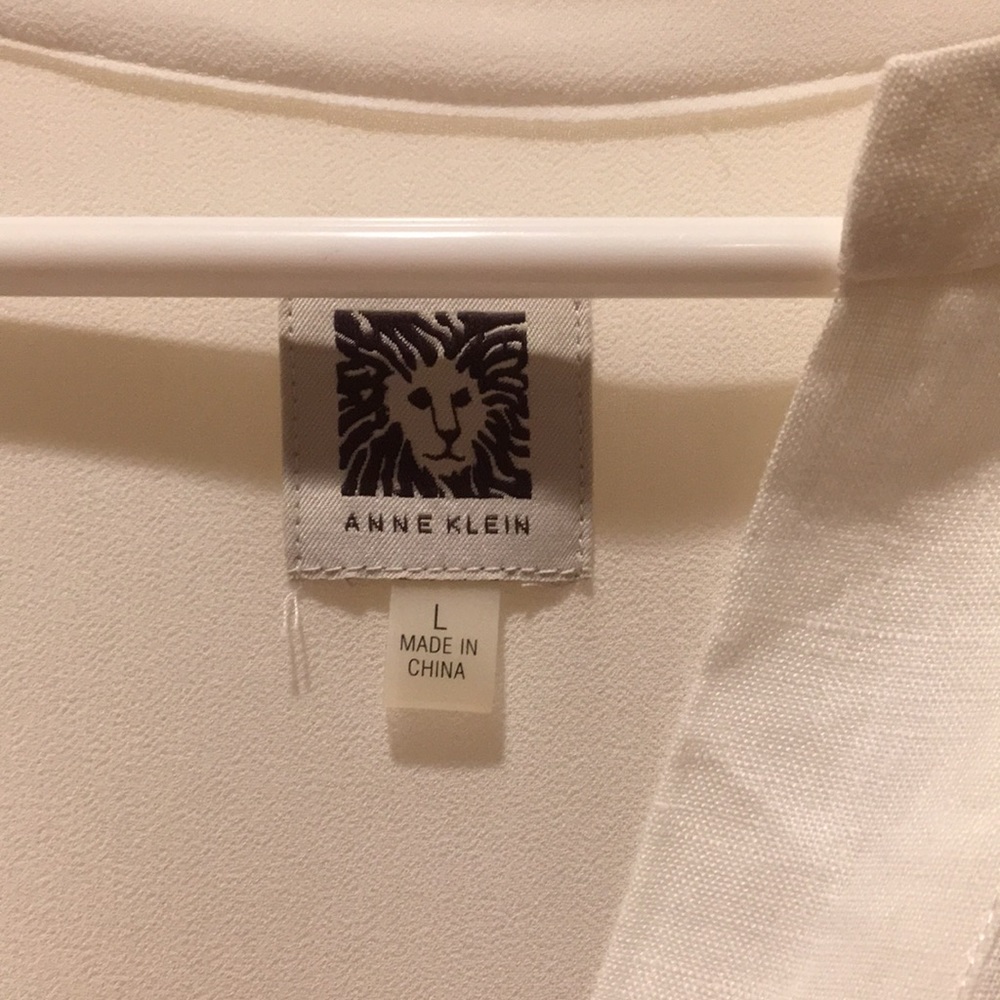 Anne Klein womens 100% Linen Tunic/cover up top blouse 3/4 sleeves Size Large - Picture 2 of 11